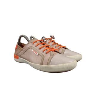 Calvin Klein Shoes Womens 7.5 Fashion Sneaker Flats Nia Drawstring Beige Orange